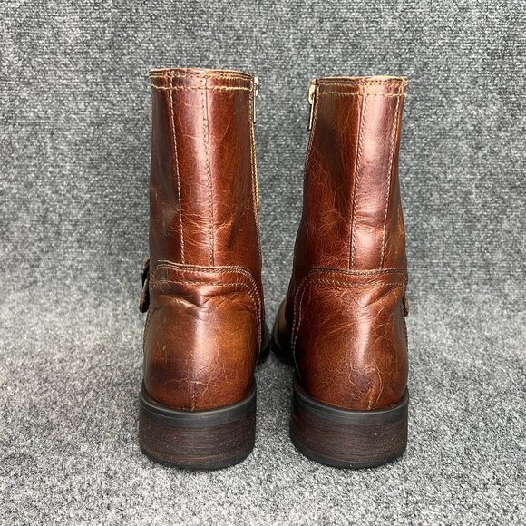 Skechers Motorcycle Boots Men's Size 11 Brown Leather Harness Buckle Square Toe - Picture 5 of 16